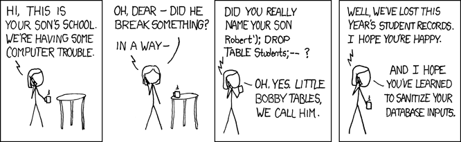 XKCD: Bobby Tables
